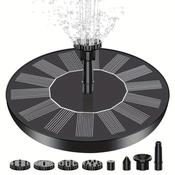 Fontän - Solfontän / Vattenfontän Solcell - 16 cm Svart