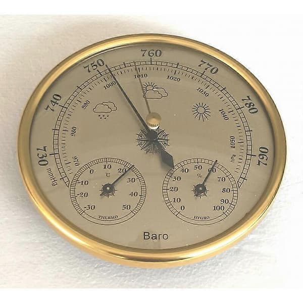 Barometer, väderstation med barometer och hygrometer, termometer, 3 i 1 analog väggväderstation, för inomhus och utomhus