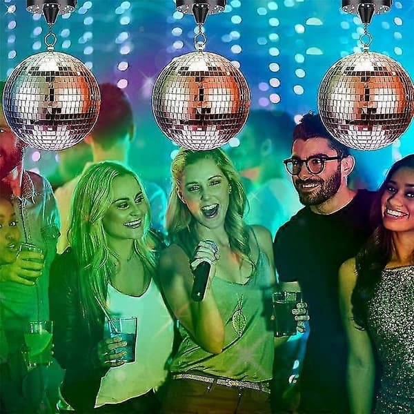 Diskokuledekor med lys og diskokule - Batteridrevet diskokulelys, julebord, DJ-klubbartikler
