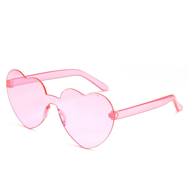 Hjärtsolglasögon Rosa solglasögon Hjärtformade solglasögon för Party Cosplay Pink