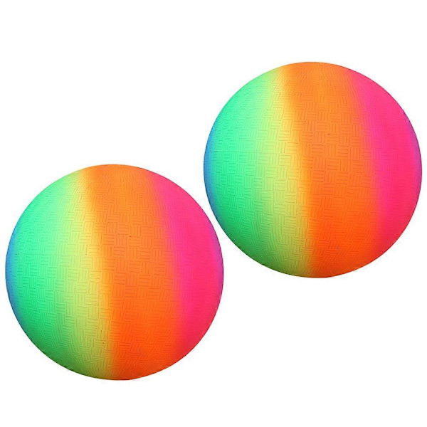 2 st 22 CM Tjocka Regnbågsbollar PVC Sportlekboll Kickboll Flappboll Barnleksak för inomhus utomhus lekplatsaktiviteter (Färgglada)