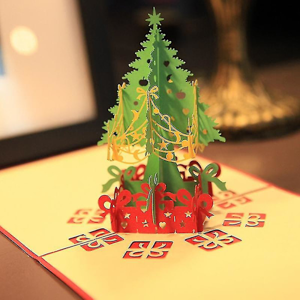 3D Julekort, Pop-Up Julekort, Julehilsen Kort Med Konvolutter, Beste Gave Til Jul, Julegavekort 2 stk-Rød #jlf