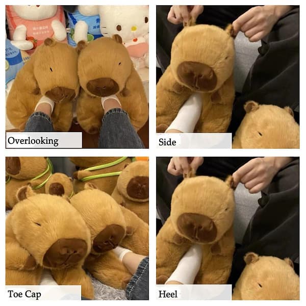 Capybara-Tøfler - Bløde Tøfler - Sød Capybara-Hussko Til Indendørs og Udendørs