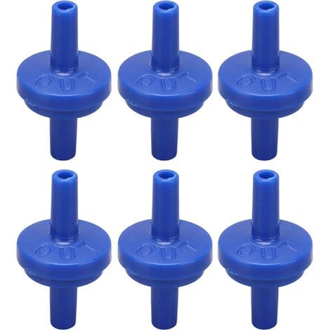 10 stk. enveis PP-plasttilbakeslagsventil for vannrør, membranstopper, 4 mm luftinntak, blå