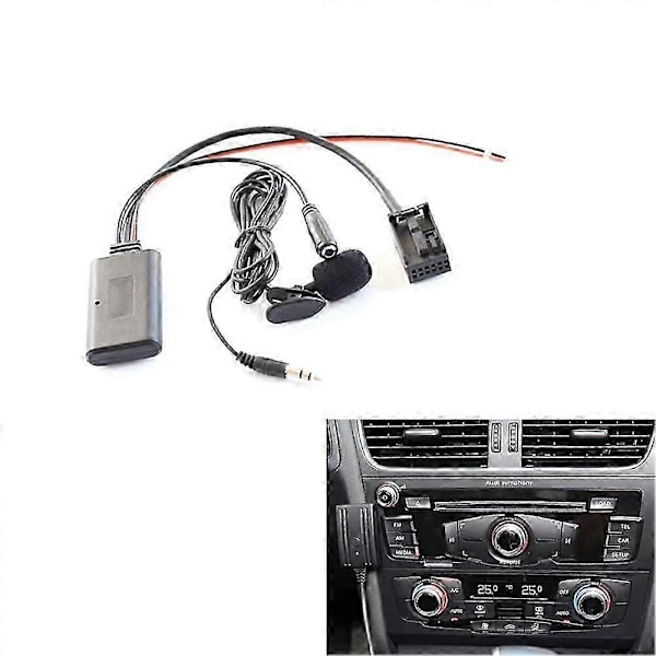 Bil Bluetooth 5.0 Aux-kabel Mikrofon Handsfree Mobilsamtal Adapter För- E60 E63 E87-Yogu