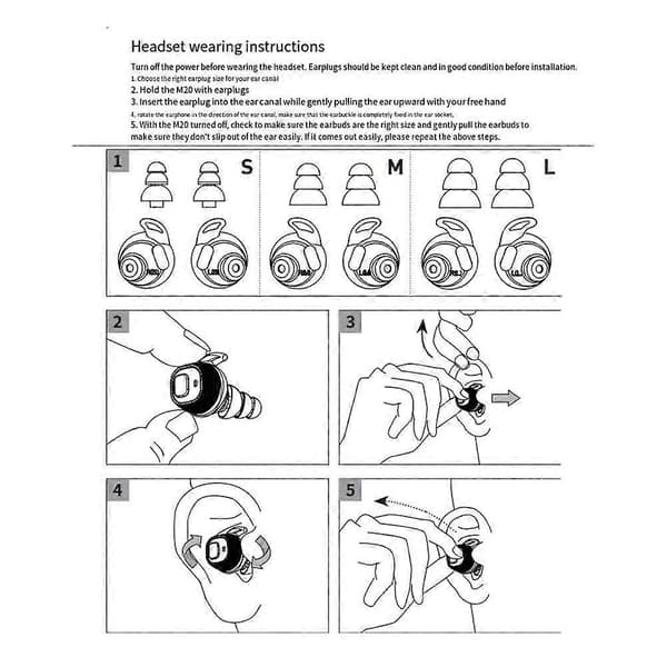 EARMOR M20 Elektroniska Öronproppar för Jakt - Anti-brus Öronpropp, C