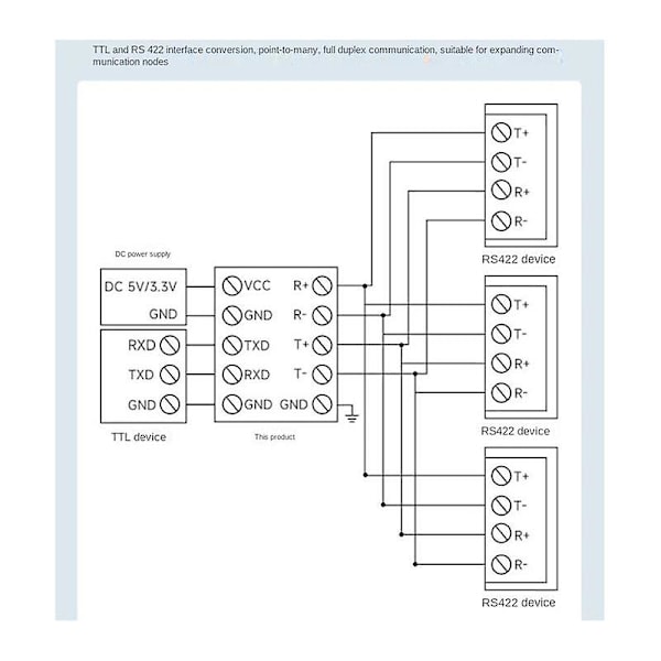 Industriell guide TTL til RS422 modul elektrisk isolert TTL til RS422 seriell portkonverter med isolasjon