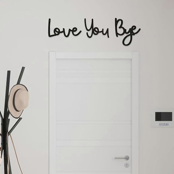 Väggdekor "Love You Bye" skylt, Hallhängande kompatibel för familjevarme