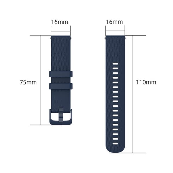 Silikonarmbånd 16 mm Mørkeblå