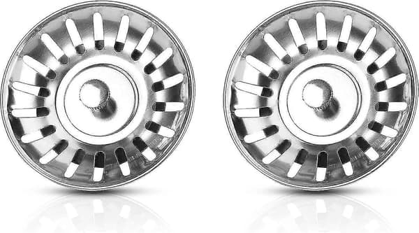 Rostfri diskbänksplugg 78 mm universal 2 st