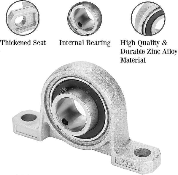 4-pak Pillow Block Lejer, 20 mm selvbærende monterede kuglelejer, flangeboringslejer med selvjusteringsfunktion