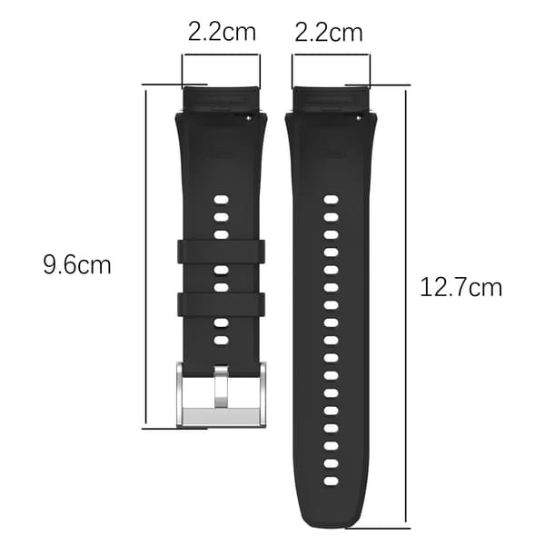 Silicone Strap for Oppo Watch X and Oneplus Watch 2 Black
