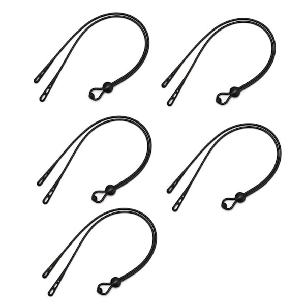 Adjustable Eyeglass Straps - 5 Pack Black