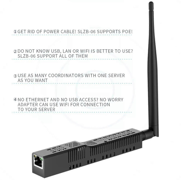 Ny Zigbee 3.0 til Ethernet USB WiFi-adapter - PoE-støtte Gateway-koordinator