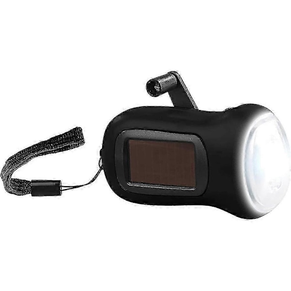 Solarlampa Dynamolampa med solpanel, batteridriven nödlampa för utomhusbruk
