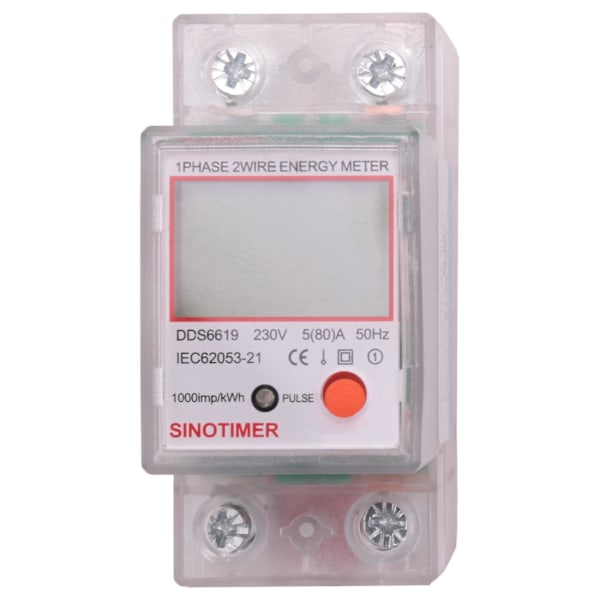 Dds6619-012 AC 220V 80A LCD Digitalt Baggrundsbelyst Enkeltfaset Energimåler Kwh Strømforbrugsmåler