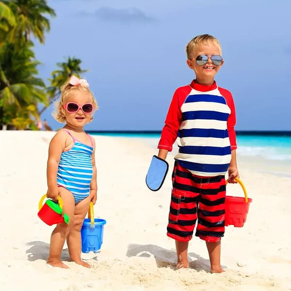 Strandsandfjerningshanske - Myk sandsrubber i polyester rosa