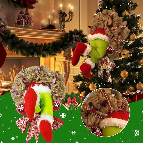 Grinch Julekrans, Julepynt Julekrans, Girlander Hjemmedekoration Tilbehør, Julepynt