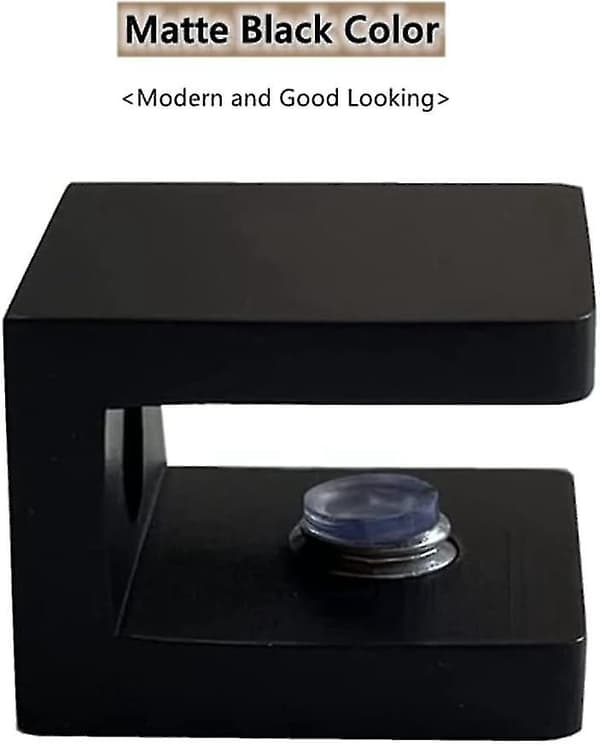 (4, Mat Sort) Glasklemme, Borfri Glasholder Glashyldebeslag Glasklips Støtte til 8mm - 10mm Glas