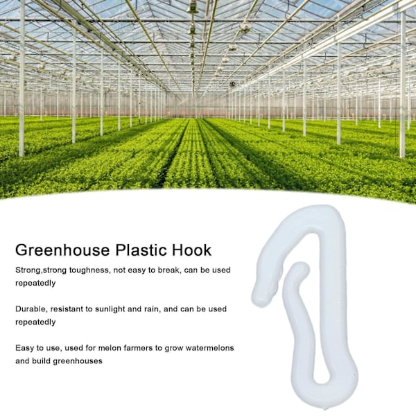 Plastkrok for drivhus, grønnsaks poding klips hageplanter vinstokker bundet spenner 100 stk for melonbønder