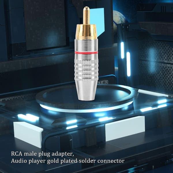 RCA Hannplugg Adapter, Audio Phono Gullbelagt Loddeforbindelse, Hi-End - 6-pakning, Sølv