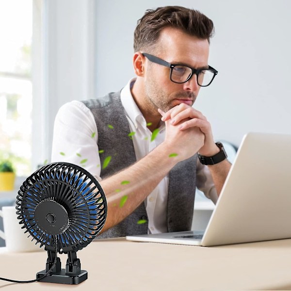 USB Bordventilator, 3 Hastigheder Skrivebordskøleventilator Med Enkelt Knap #yg