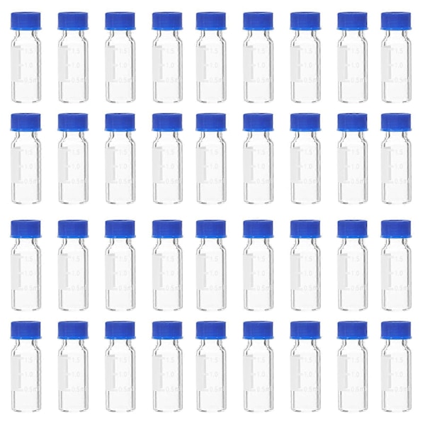 100 st Glasflaskor Små Glasburkar Provflaskor Små Glasflaskor Tomma Flaskor med Lock 2ml (med Skala)