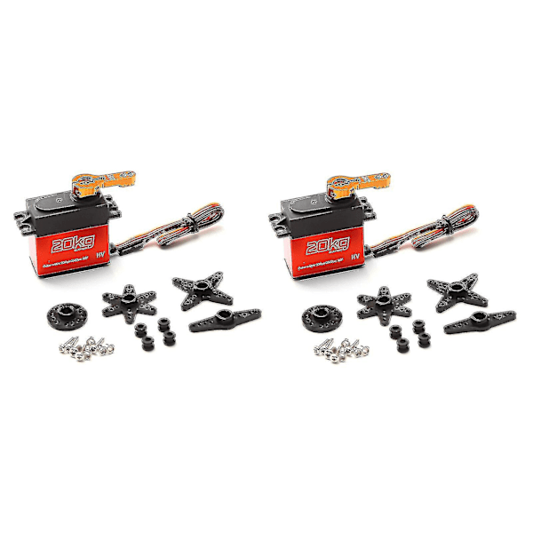 Digital Servo 20kg Högt Vridmoment 4st 180 Rostfritt Stål Växel Servo För 1/8 1/10 1/12 Skala Rc Bilar Robot Manipulator Med 25t Arm-2st-