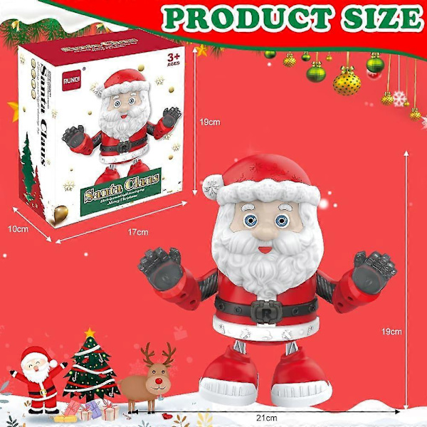 Elektrisk Tomte Leksak, Twerking Tomte, Skakande Tomte Dockor, Jul Elektrisk Dansande Musik Tomte med LED Ljus Docka Julgåva till Barn