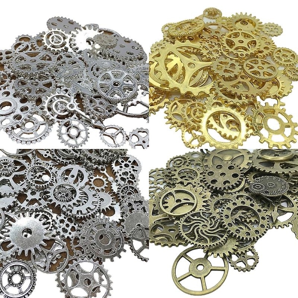 100 g vintage smykker å lage diy punk damp mekanisk legering utstyr anheng håndverk Art-jbk Antique Silver