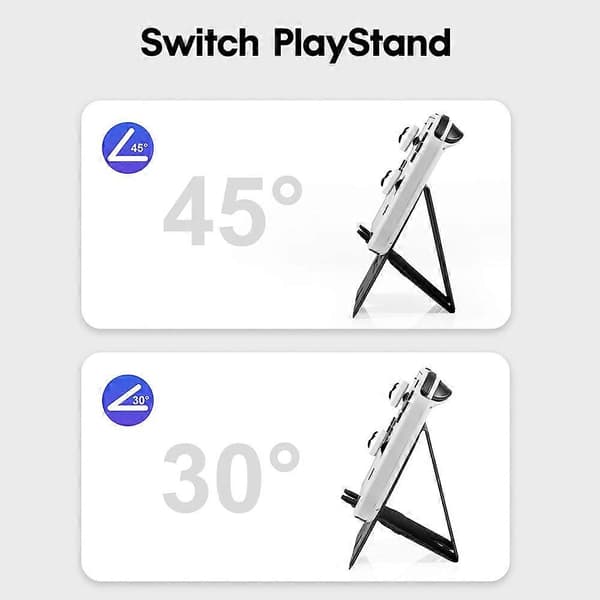 DEVASO Støtteholder til Nintendo Switch/Switch OLED + 2 stk. Skærmbeskyttelsesglas