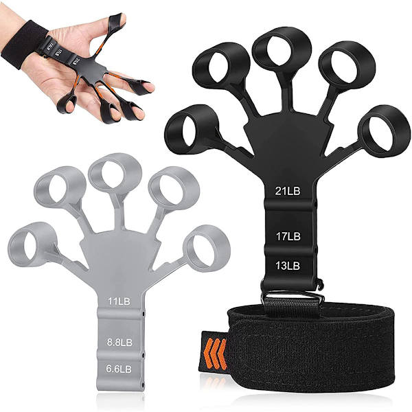 Finger Exerciser with 6 Different Resistances 2-pack Multicolor1 L