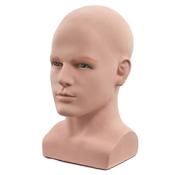 Mannequin hode for menn, profesjonelt mannekeng hode for utstilling av parykker, hatter, hodetelefonstativ