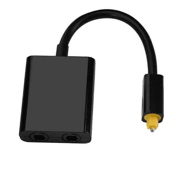 Output Dual Port Digital Optical Audio Splitter Adapter Audio (musta) (1 kpl)