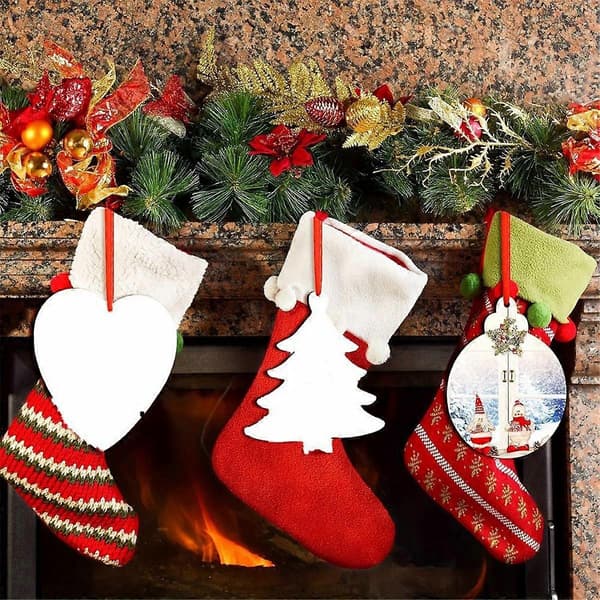 30 Stykker Sublimationspynt Emne Sublimation Dobbeltsidet Emner Julepynt Emne Sublimation Emne Vedhæng