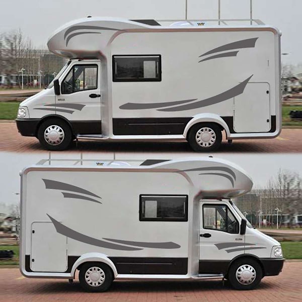 RV- asuntoauton yleinen kori-tarra DIY-grafiikka tarra-koriste perävaunulle sininen
