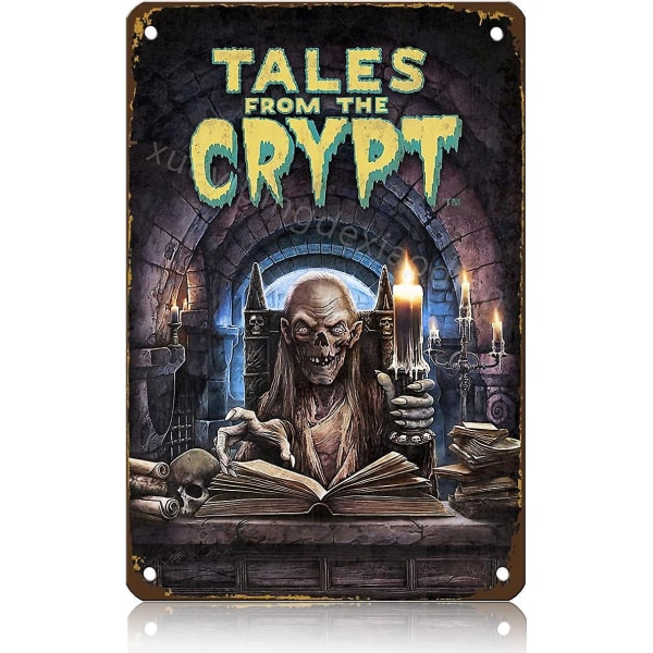 Tales From The Crypt Horror Tv-juliste metallinen peltikyltti vintage seinäkoristelu 12x8 tuumaa-1