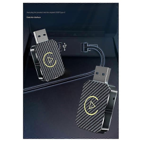 2 i 1 CarPlay-boks Android Auto Trådløs CarPlay-konverter Bil Android Smart Box Trådløs Adapter Ca