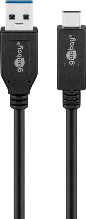 USB-C™ till USB-A-kabel, 0,5 m, svart