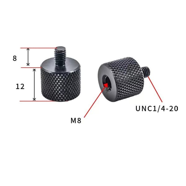Adapter 1/4\" to M10 for Tripods and Cameras - 5-pack M8