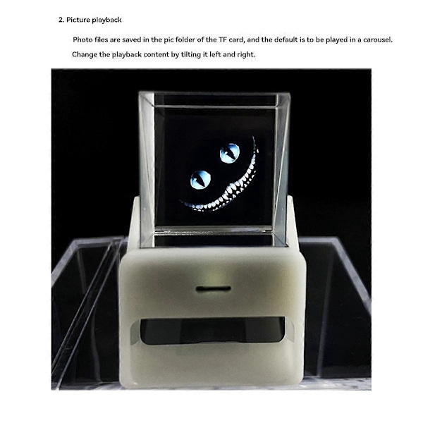 1.33-tommers Semi-Transparent Projeksjons-TV WIFI Temperatur Fuktighet Vær ESP32-S3 Aida64 Sub-Skjerm Holografisk Skjerm B