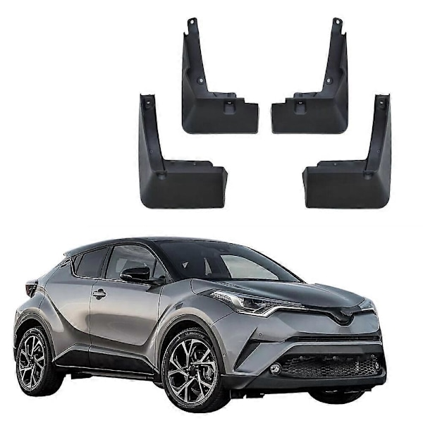 4 stk. Stænklapper foran og bagpå Skærme til Toyota C-HR CHR 2017-2023