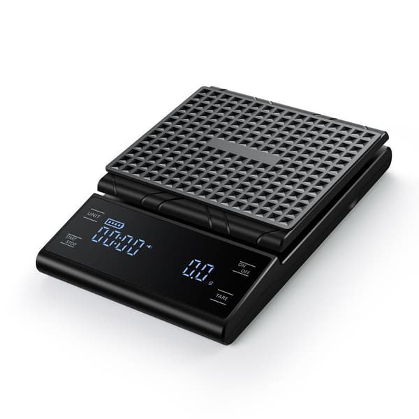 E70 Sort Genopladelig Kaffevægt med Timer 5kg/0.1g