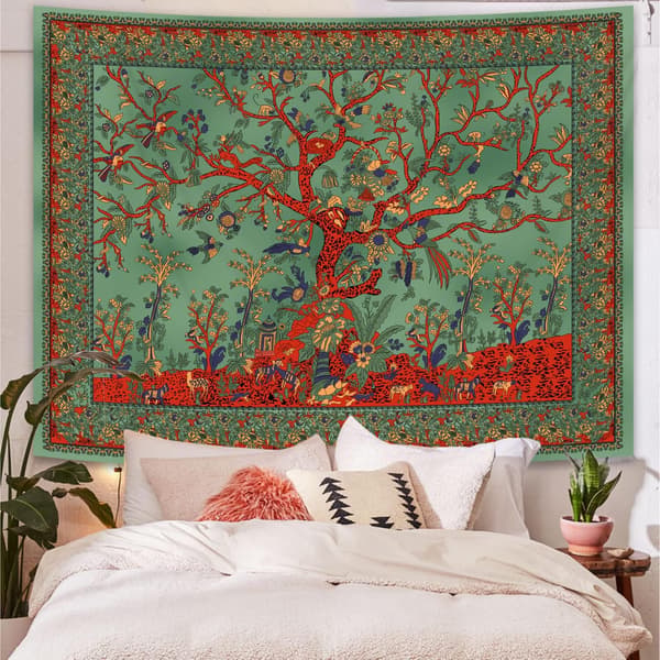 Livets tre Bohemisk veggteppe Dekorasjon 130cm x 150cm