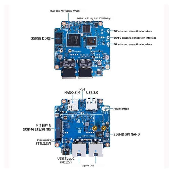 For Banana Pi WiFi6 Mini Router Udviklingskort TR6560+TR5220 WiFi Trådløs Chip 3Gbps Understøtter M.2 Interface