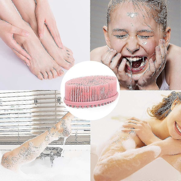 Silikon Kroppsskrubb Exfolierande Bad Kroppsborste För Dusch, Rosa