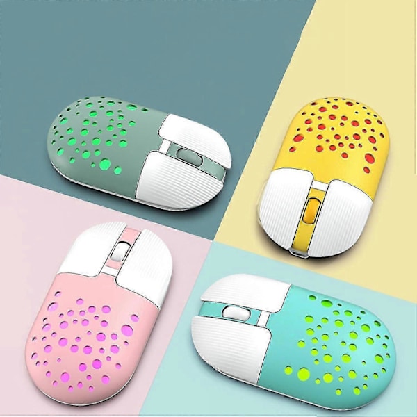 Bluetooth-kompatibel Mus Fargerike Lys Tre-trinns Justerbar Optisk Mus Oppladbar Stille W