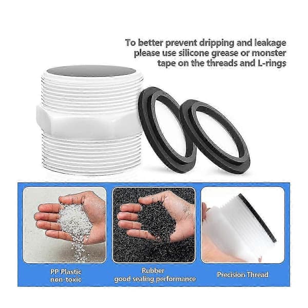 Poolslangadapter 1,5 tum för poolpumpslang med ringpackningar Poolslangadapterdelar JP