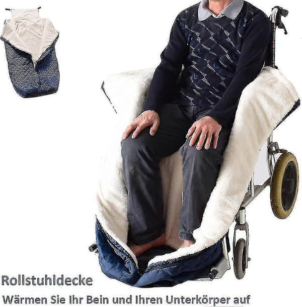 Kørestolsdyne - Vindtæt og varm - Voksne - Egnet til kørestole - Blå