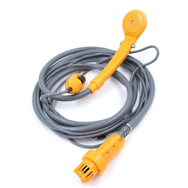 Bärbart utomhusduschkit, 12V campingduschar med vattenpump, 6 meter kabel med cigarettändarplugg, Max 2,5L vatten per minut